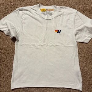 Aviator Nation White Tee with Rainbow Logo